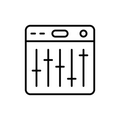 Audio mixer outline icons, minimalist vector illustration ,simple transparent graphic element .Isolated on white background
