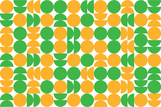 Circles and half circles modern geometric pattern background
