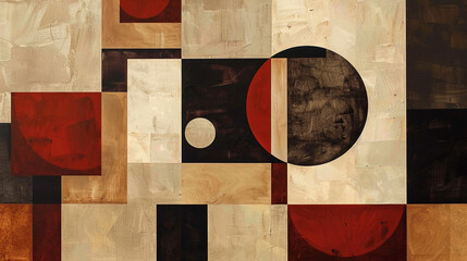 Brown and beige Suprematism art background 