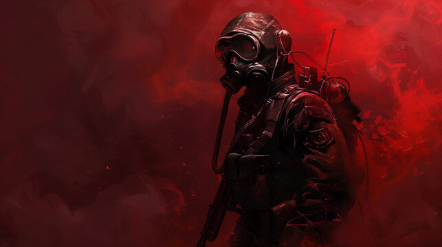 SCP Foundation with gas mask