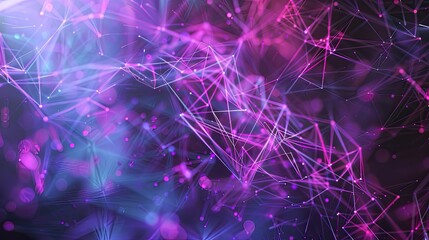 gray and purple background with abstract lines and colors, in the style of intertwined networks, technology-based art, line and dot work