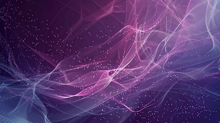 gray and purple background with abstract lines and colors, in the style of intertwined networks, technology-based art, line and dot work