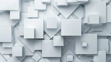 Modern and stylish 2d background, featuring square shapes, dynamic composition. Smooth gradients. subtle white on white with a professional finish