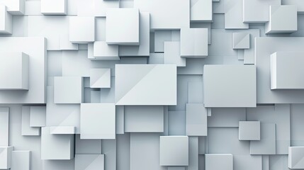 Modern and stylish 2d background, featuring square shapes, dynamic composition. Smooth gradients. subtle white on white with a professional finish