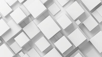 Modern and stylish 2d background, featuring square shapes, dynamic composition. Smooth gradients. subtle white on white with a professional finish