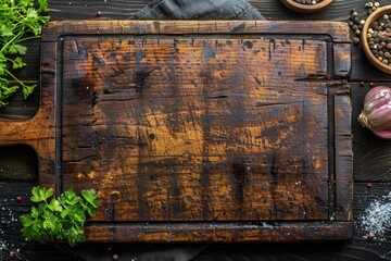 wooden board in the kitchen professional photography