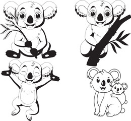 Koala animals art graphic resources vector Element image design