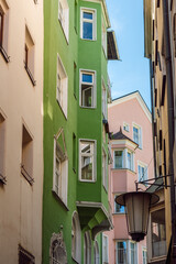 Colorful houses in the old town of Innsbruck, Tyrol, Austria.