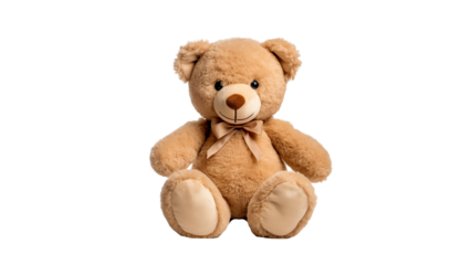 Teddy bear toy cutout. Isolated teddy bear on transparent background