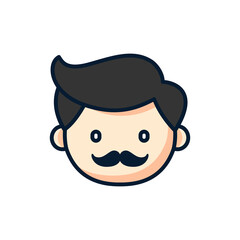 Fototapeta premium man with moustache profile picture avatar vector illustration template design