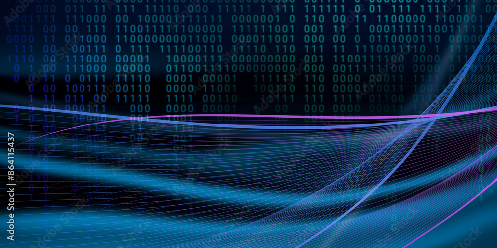 Aufkleber artificial intelligence, big data, digital technology. abstract binary background with 0 and 1 and b