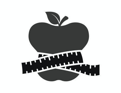 Fitness and weight loss silhouette vector illustration