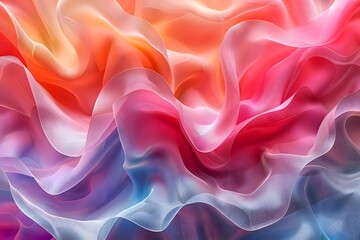 Fototapeta premium Vibrant Abstract Waves of Colorful Fabric