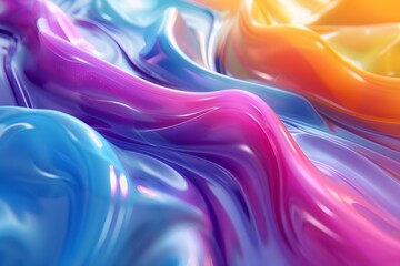 Fototapeta premium Vivid Abstract Waves of Colorful Liquid