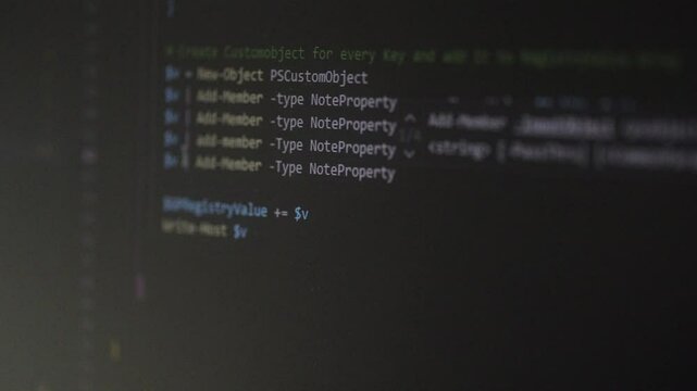 Close-up of a screen with code