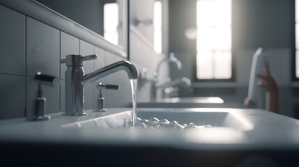 modern bathroom sink with faucet