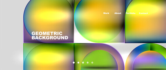 Round squares, circles with fluid gradients. Vector Illustration For Wallpaper, Banner, Background, Card, Book Illustration, landing page