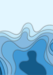 Vector background, 3D abstract papercut design, multi color layer for poster, postcard, presentation, cover, template and banner