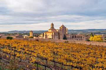 Poblet, Catalunya, Spain: General view of Reial Monestir de Santa Maria de Poblet (Royal Abbey of Santa Maria de Poblet)
