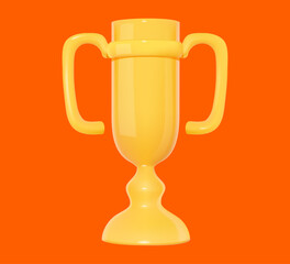 3D Minimalist Golden Trophy.