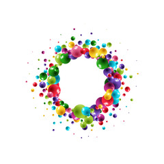 Beautiful ball round holographic gradient iridescent background colorful illustration