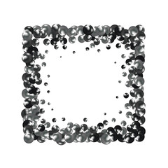 Abstract pattern with glass color balls or precious pearls. Glossy realistic ball. 3d vector illustration. Photoframe.