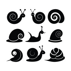 Snail Icon Design - Modern Vector Illustration Art Set