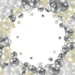 Colorful abstract background. Photo frame made of colorful balloons. Design element.