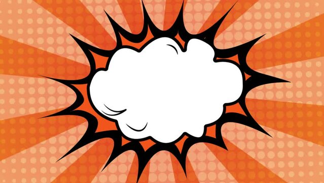 Comic blank speech,Comic Orange color Background.Pop art speech .Halftoon pattern Comic text