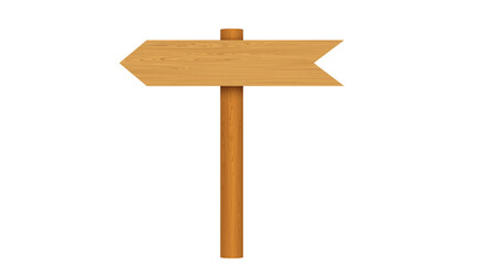 blank wooden road sign on the white background