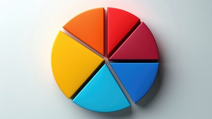 Obraz premium colorful pie chart illustrating data analysis, segments shaded in various bright colors, representing statistical information visually.