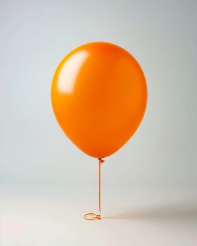An orange balloon on a white background.