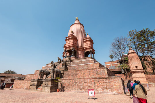 Shilu Mahadev (Phasi Dega), historical brick temple, UNESCO World Heritage Site, in the core of Bhaktapur old town, Kathmandu Valley, Nepal, Asia