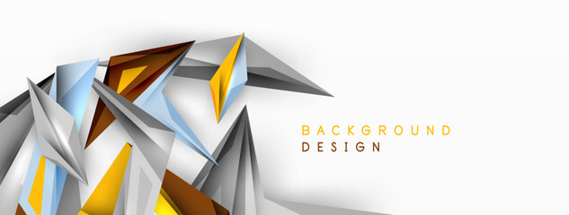 Minimal geometric abstract background. Low poly dynamic triangle design. Trendy techno business template for wallpaper, banner, background or landing