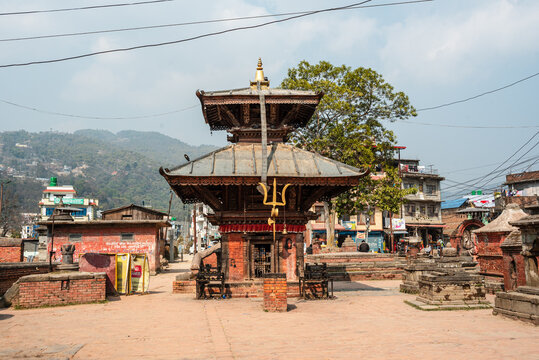 Shiva Temple with Trident, Sankhu, Nepal, Asia