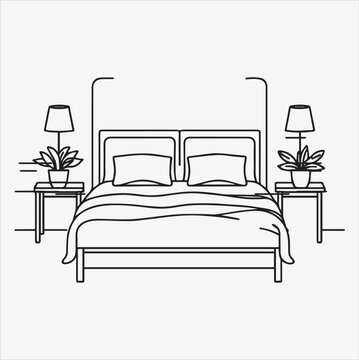 recommend clip art: bed vector silhouette art illustration on a White Background