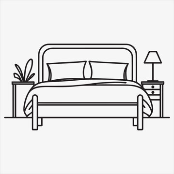 recommend clip art: bed vector silhouette art illustration on a White Background