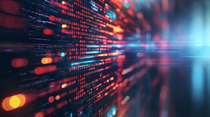 Fototapeta premium 1. Create an abstract technology background depicting lines of programming code and computer scripts intertwining in a digital matrix, symbolizing the complexity and innovation of software