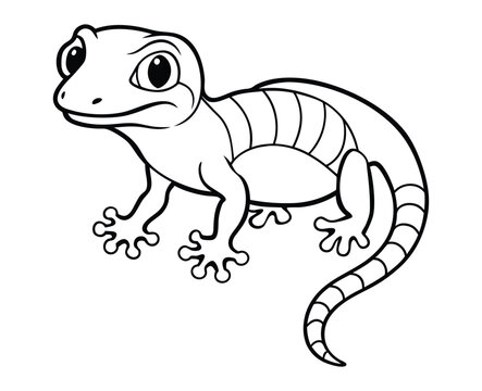 black and white lizard cartoon drawing