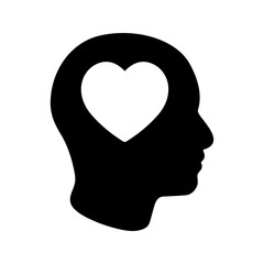 Head heart icon. sign for mobile concept and web design color editable