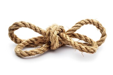 Obraz premium Close-Up of a Bowline Knot Tied with a Thick Rope