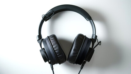Realistic computer over-ear headset with matte black finish, soft padded ear cushions, and adjustable headband on a clean white background