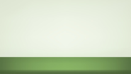 Fototapeta premium Green background. Space for selling products on the website. Green Background Empty Room Studio with table. Business backdrop. Empty room with light effect. Vector illustration.