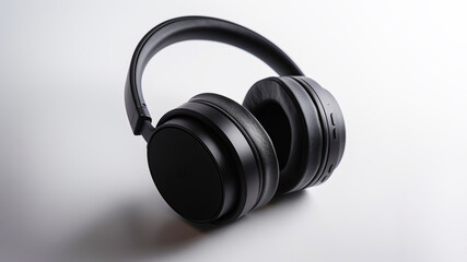 Realistic computer over-ear headset with matte black finish, soft padded ear cushions, and adjustable headband on a clean white background