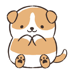 かわいい手描きの犬のイラスト