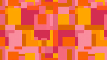 Orange and pink De Stijl Seamless Pattern 