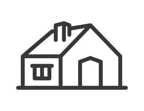 Minimal outline modern house vector icon