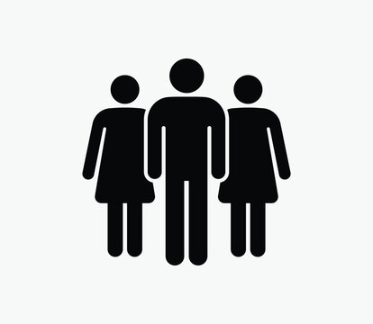 Man and women team vector silhouette icon