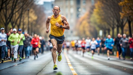 Marathon Runner: A runner in a marathon, depicting endurance and perseverance.	
