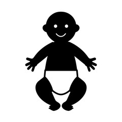 A baby is sitting on a white background